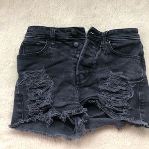 Hollister black denim shorts